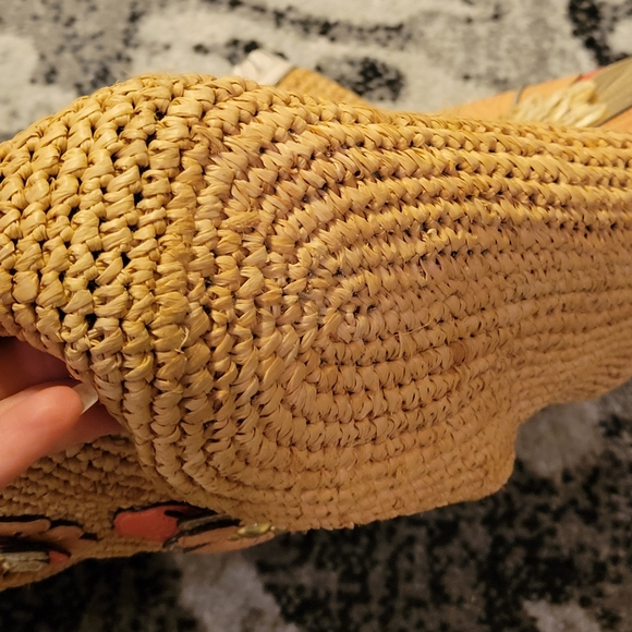 Coach Limited Edition Hamptons Editorial Weekend Straw Dragonfly Flower Tote 213 - Picture 5 of 17